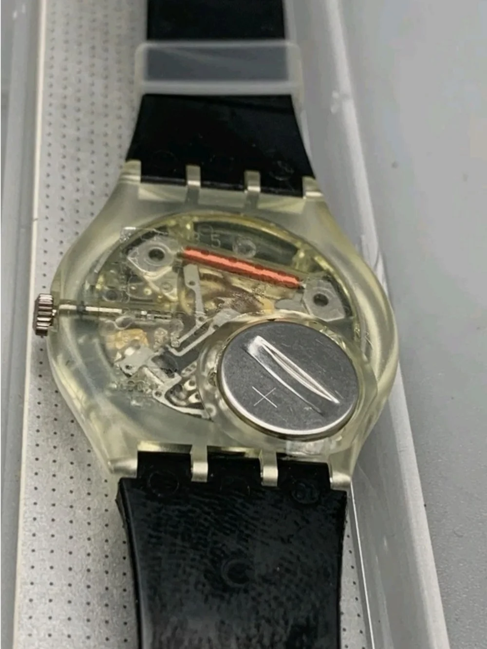 Swatch GK703 Unisex Gutenberg Vintage Black Stripe Watch